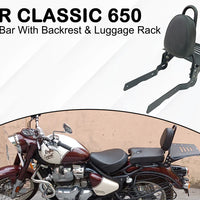 SISSY BAR BACKREST WITH LUGGAGE RACK FIT FOR ROYAL ENFIELD CLASSIC 650