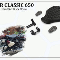 GENUINE LEATHER SOLO RIDER SEAT (BLACK) FIT FOR ROYAL ENFIELD CLASSIC 650