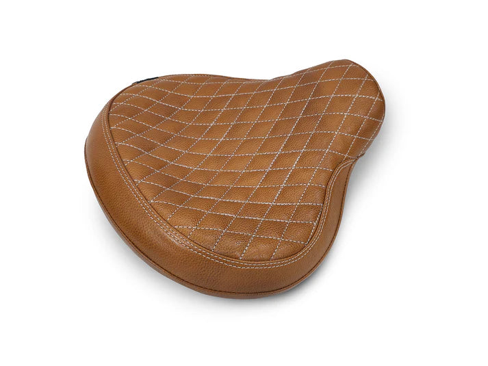 GENUINE LEATHER SOLO RIDER SEAT (TAN) FIT FOR ROYAL ENFIELD CLASSIC 650