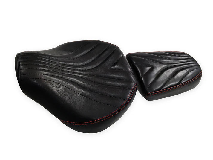 GENUINE LEATHER RIDER AND PILLION SEAT (BLACK) FIT FOR ROYAL ENFIELD SHOTGUN 650