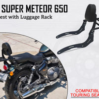 TOURING BACKREST WITH LUGGAGE RACK FIT FOR ROYAL ENFIELD SUPER METEOR 650