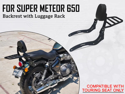 TOURING BACKREST WITH LUGGAGE RACK FIT FOR ROYAL ENFIELD SUPER METEOR 650