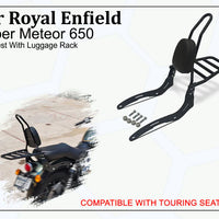 SISSY BACKREST WITH LUGGAGE RACK FIT FOR ROYAL ENFIELD SUPER METEOR 650