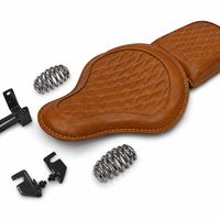 GENUINE LEATHER RIDER AND PILLION SEAT (TAN) FIT FOR ROYAL ENFIELD SHOTGUN 650