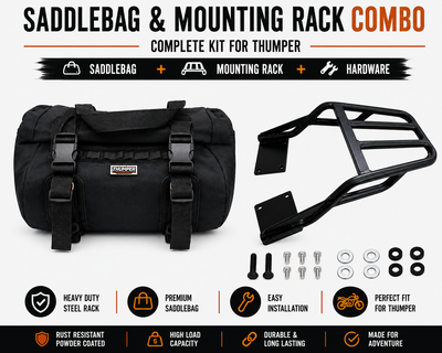 TAIL BAG (BLACK) WITH TOP RACK FIT FOR HUNTER 350
