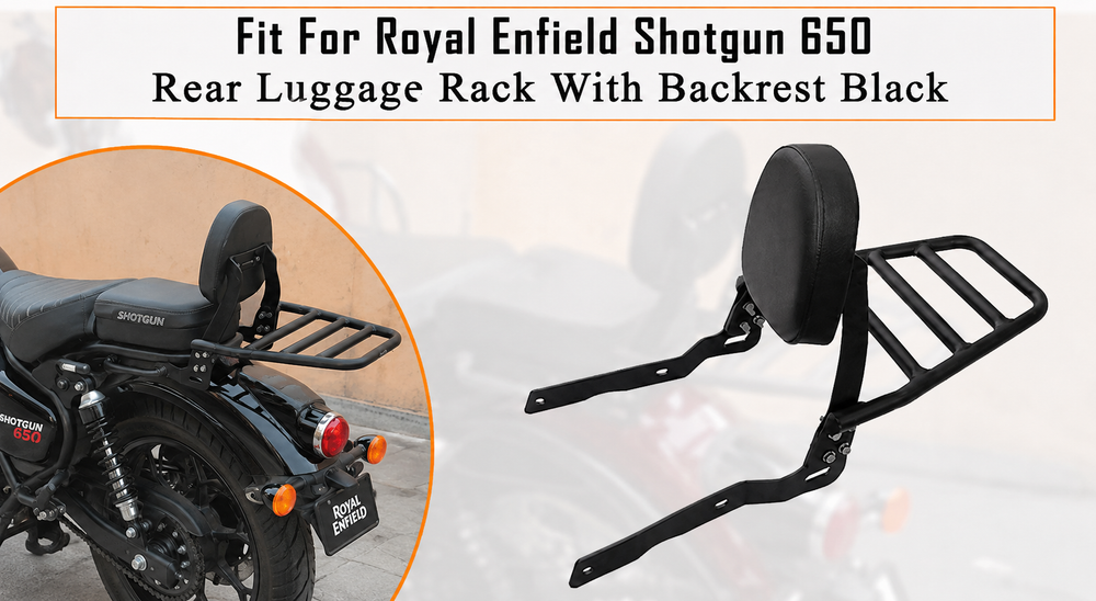 TOURING BACKREST WITH LUGGAGE RACK FIT FOR ROYAL ENFIELD SHOTGUN 650