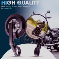 BLACK BAR END MIRROR FIT FOR ROYAL ENFIELD METEOR 350