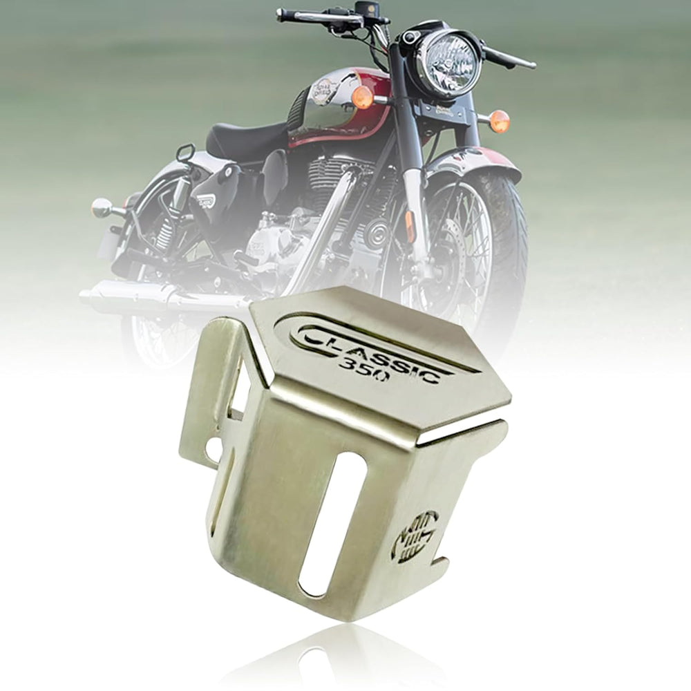 REAR OIL CONTAINER GUARD (SILVER) FIT FOR ROYAL ENFIELD GOAN CLASSIC 350