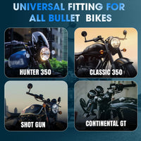 BLACK BAR END MIRROR FIT FOR ROYAL ENFIELD GOAN CLASSIC 350
