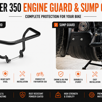 LARGE ENGINE GUARD AND SUMP GUARD (BLACK) FIT FOR HUNTER 350