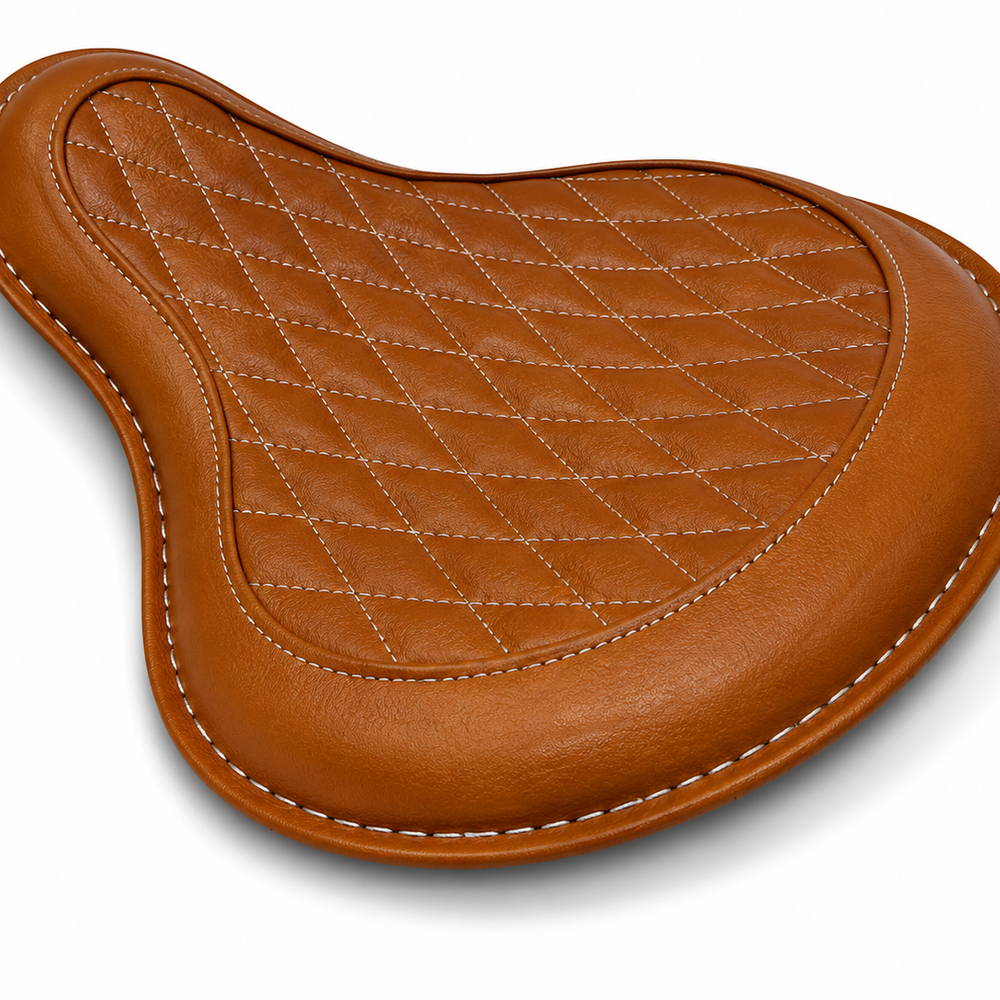 GENUINE LEATHER SOLO RIDER SEAT (TAN) FIT FOR ROYAL ENFIELD SHOTGUN 650
