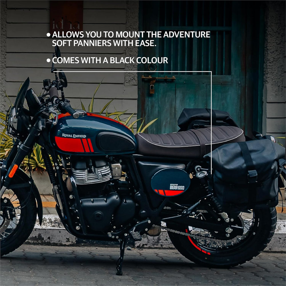 BLACK SOFT PANNIER RAILS FIT FOR ROYAL ENFIELD CONTINENTAL GT 650