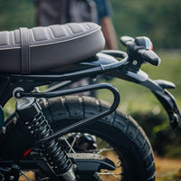 BLACK SOFT PANNIER RAILS FIT FOR ROYAL ENFIELD INTERCEPTOR 650