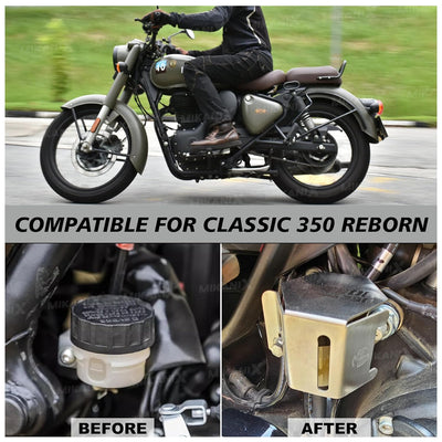 REAR OIL CONTAINER GUARD (SILVER) FIT FOR ROYAL ENFIELD GOAN CLASSIC 350