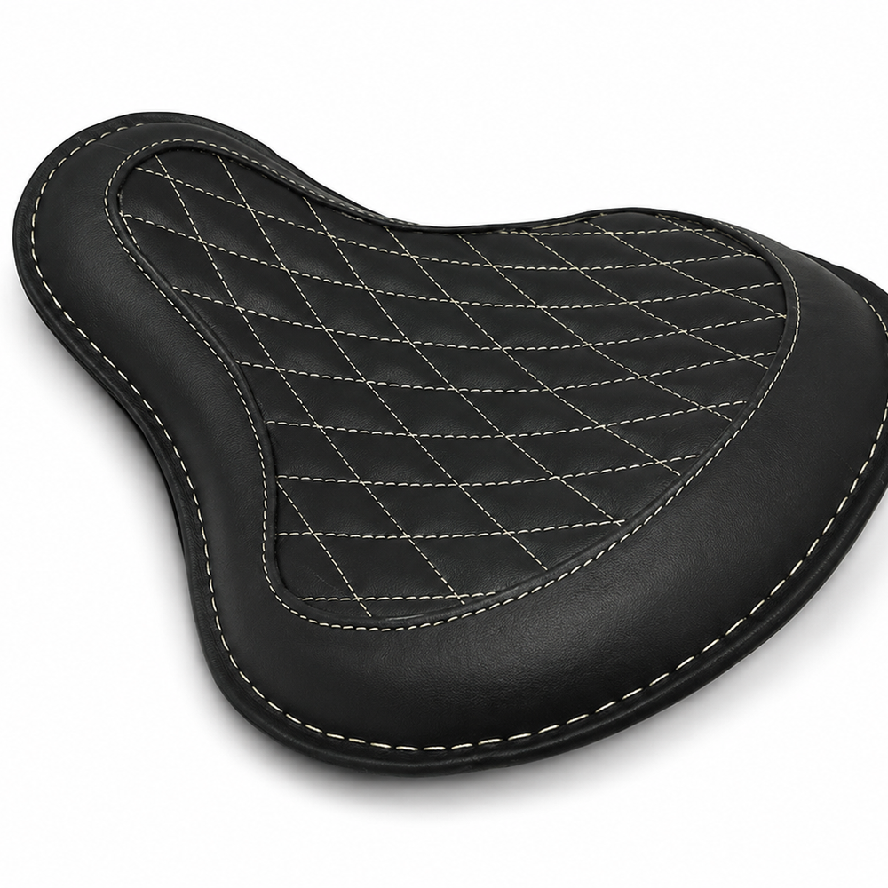GENUINE LEATHER SOLO RIDER SEAT (BLACK) FIT FOR ROYAL ENFIELD SHOTGUN 650