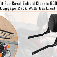 TOURING BACKREST WITH LUGGAGE RACK FIT FOR ROYAL ENFIELD CLASSIC 650