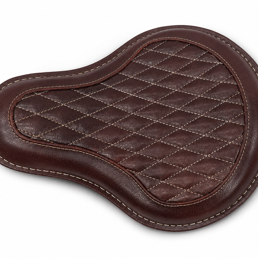 GENUINE LEATHER SOLO RIDER SEAT (ANTIQUE BROWN) FIT FOR ROYAL ENFIELD SHOTGUN 650