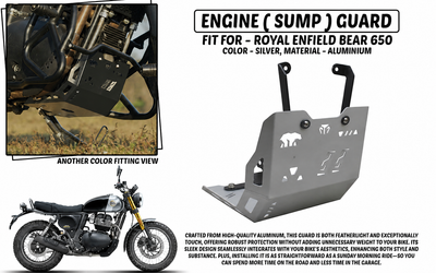 ALUMINIUM SUMP GUARD SILVER FIT FOR ROYAL ENFIELD BEAR 650