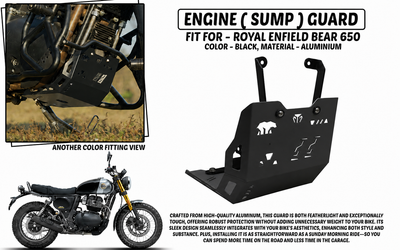 ALUMINIUM SUMP GUARD BLACK FIT FOR ROYAL ENFIELD BEAR 650
