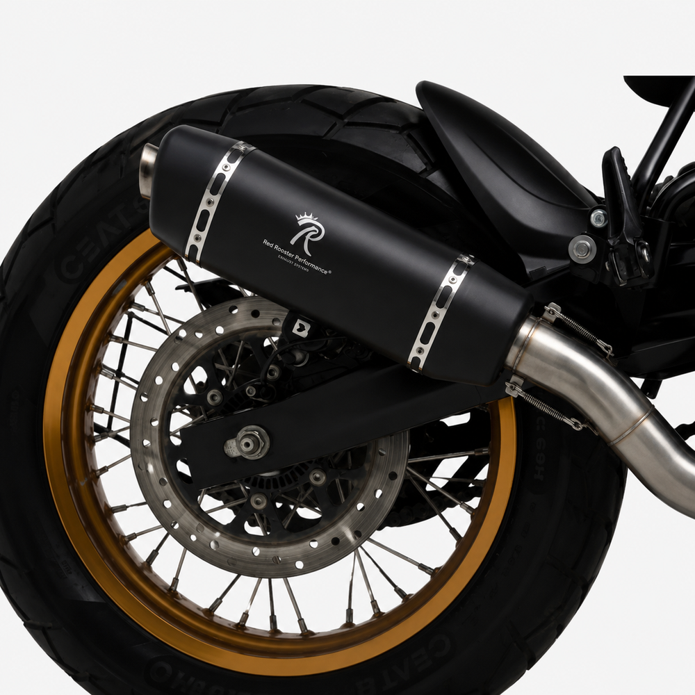 RRP BLACK EXHAUST WITH MID PIPE FIT FOR ROYAL ENFIELD HIMALAYAN 450