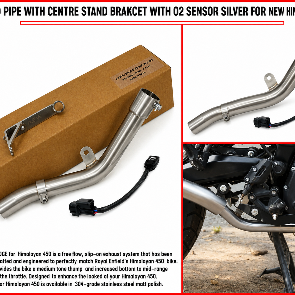AEW EDGE FREE FLOW MID PIPE FIT FOR ROYAL ENFIELD HIMALAYAN 450