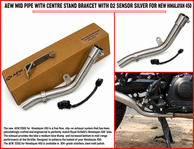 AEW EDGE FREE FLOW MID PIPE FIT FOR ROYAL ENFIELD HIMALAYAN 450