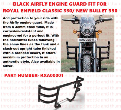 Black Airfly Engine Guard fit for Royal Enfield Classic 350