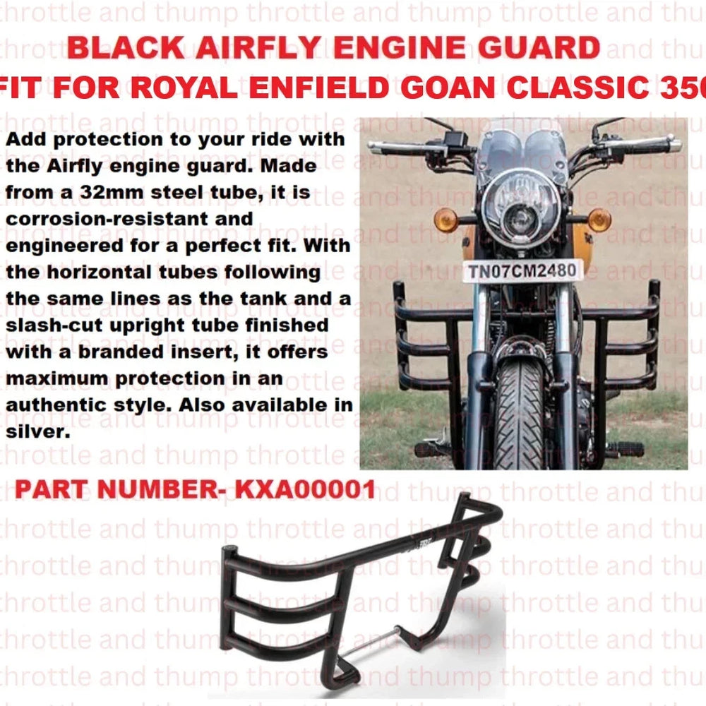 Black Airfly Engine Guard fit for Royal Enfield Goan Classic 350