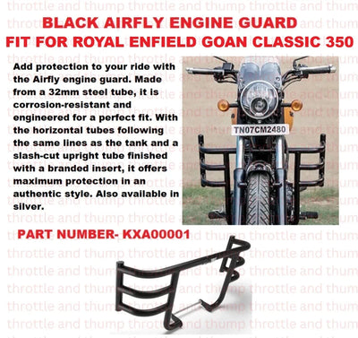 Black Airfly Engine Guard fit for Royal Enfield Goan Classic 350