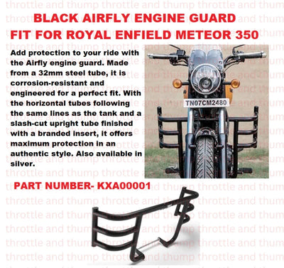 Black Airfly Engine Guard fit for Royal Enfield Meteor 350