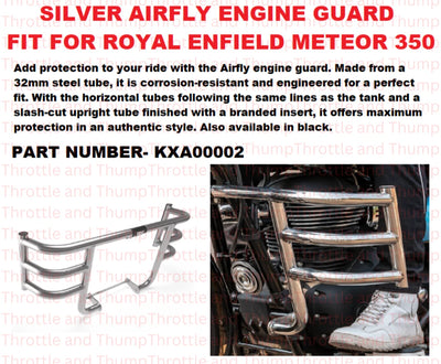 Silver Airfly Engine Guard fit for Royal Enfield Meteor 350