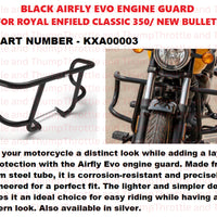 Black Airfly Evo Engine Guard fit for Royal Enfield Bullet 350