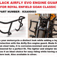 Black Airfly Evo Engine Guard fit for Royal Enfield Goan Classic 350