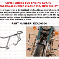 Silver Airfly Evo Engine Guard fit for Royal Enfield Bullet 350