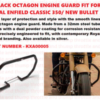 Black Octagon Engine Guard fit for Royal Enfield Bullet 350