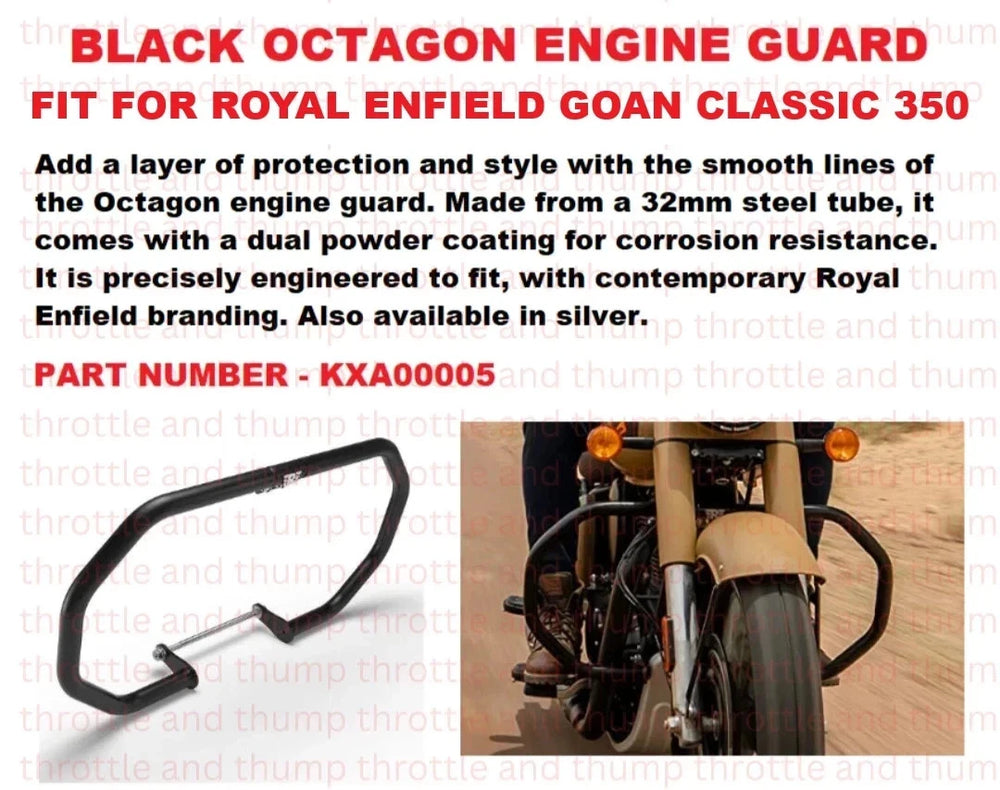 Black Octagon Engine Guard fit for Royal Enfield Goan Classic 350