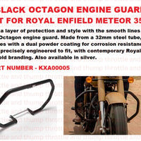 Black Octagon Engine Guard fit for Royal Enfield Meteor 350