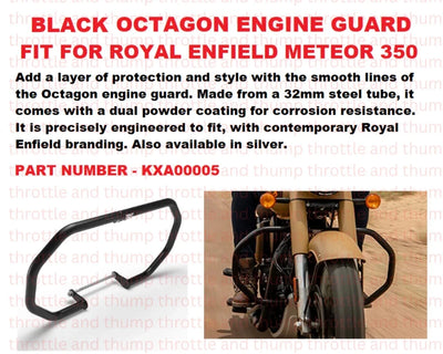 Black Octagon Engine Guard fit for Royal Enfield Meteor 350