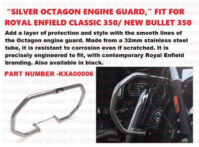 Silver Octagon Engine Guard fit for Royal Enfield Classic 350
