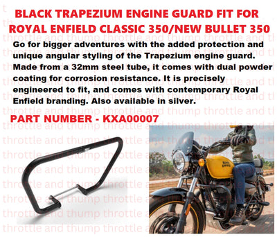 Black Trapezium Engine Guard fit for Royal Enfield Bullet 350