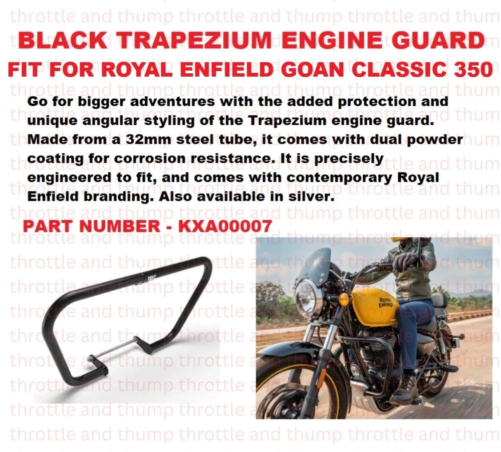 Black Trapezium Engine Guard fit for Royal Enfield Goan Classic 350