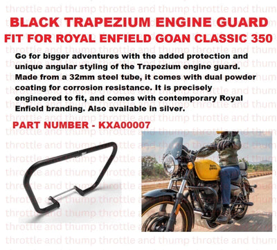 Black Trapezium Engine Guard fit for Royal Enfield Goan Classic 350