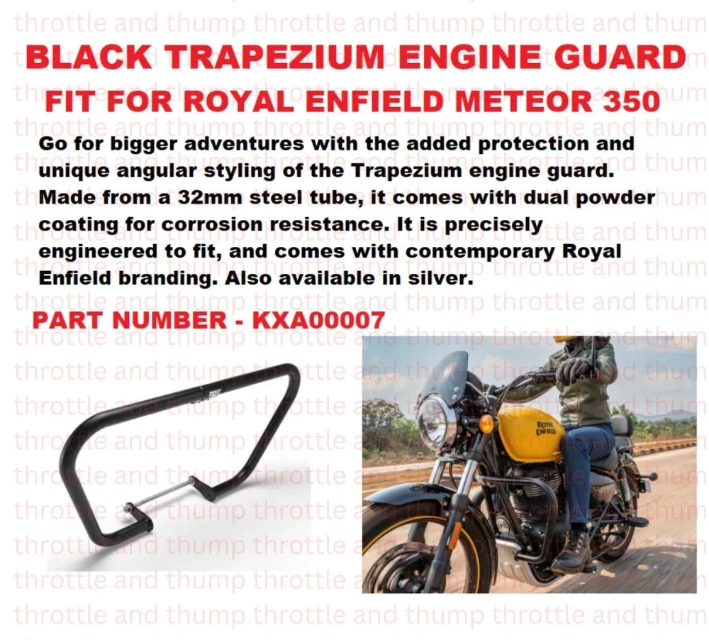 Black Trapezium Engine Guard fit for Royal Enfield Meteor 350
