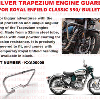 Silver Trapezium Engine Guard fit for Royal Enfield Classic 350