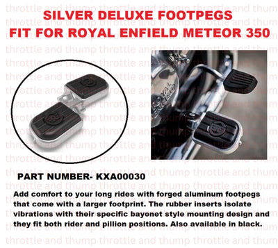 Silver Deluxe Footpegs fit for Royal Enfield Meteor 350