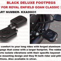 Black Deluxe Footpegs fit for Royal Enfield Goan Classic 350
