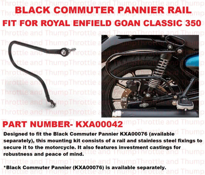 Black Commuter Pannier Rail fit for Royal Enfield Goan Classic 350