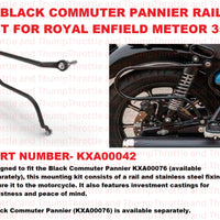 Black Commuter Pannier Rail fit for Royal Enfield Meteor 350