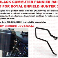 Black Commuter Pannier Rail fit for Royal Enfield Hunter 350