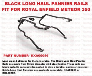 Black Long Haul Pannier Rails fit for Royal Enfield Meteor 350